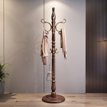 Solid wood hanging clothes hanger floor bedroom Euro style cloister frame home American living room wood minimalist upright clothes rack