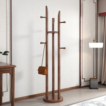 New Chinese hung clothes hanger floor bedroom solid wood Nordic Living room clothes hat frame flower shelf copper wood mesh Red folk and shelve
