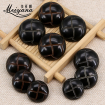 Round black coat buttons high-end blazer buttons decoration female sweater jacket clothes small button accessories