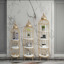 Nordic Iron Art Flower Racks Indoor Balcony Living Room Living-floor Type Multilayer Bird Cage Shelves Light Extravagant and Decorative Pendulum racks