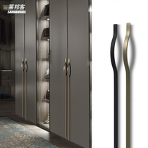 Laibangke door handle Modern simple light luxury Weifajin cabinet door long handle Wardrobe cabinet drawer Minimalist black