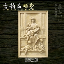 Customized sandstone relief European background wall glass steel landscape decoration painting manufacturer direct sales can be customized