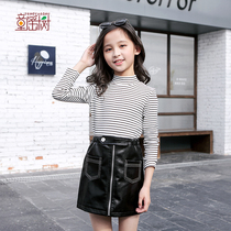 Girls striped bottoming shirt 2022 new cotton bottoming shirt striped fashion slim fit all-match inside and outside bottoming shirt