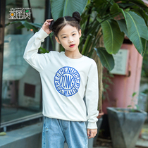 Childrens cotton sweater spring and autumn thin section 2022 new middle and big childrens printed trendy Korean style foreign style childrens casual jacket