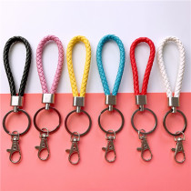 Hand Woven Leather Rope Creative Key Rope Car Key Buttons Keyring Men Women Waist Pendants Keychain Woven Handmade Leather Rope Trendy Fashion Car Key Rope Mens Key Tide