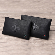 Business Casual Mens Soft Leather Hand Grab Bag 2022 New Large Capacity Fashion Wallet Hand Grab Bag Youth Letter Enveloping