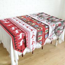 Coffee table tablecloth table flag table cloth New jacquard-dyed Christmas home decoration elk cartoon snowman
