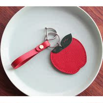 Apple Creative Custom Handmade Cowhide Retro Car Keychain Multifunctional Cute Hanging Pendant