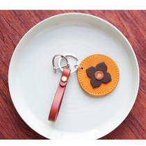 Persimmon Creative Custom Handmade Cowhide Pure Copper Retro Car Keychain Multifunctional Cute Hanging Ornament