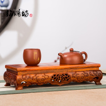 Red Wood Rectangular Handicraft Pendulum base solid wood Ruyi Purple Sand Pot Tea Set Jade Flower Pot of Buddha Buddha Tray