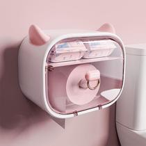 Xinjiang Small Devils Wall-mounted Paper Towel Box Toilet Toilet Paper Rack Waterproof Roll Paper Rack Creativity Free to punch paper