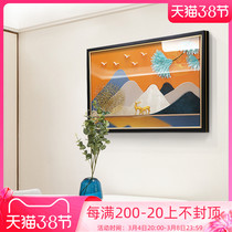 Restaurant Decoration Painting Modern Minimalist Light Extravagant Landscape TV Background wall Solid physical dining room Hyun Guan Hang Paintings