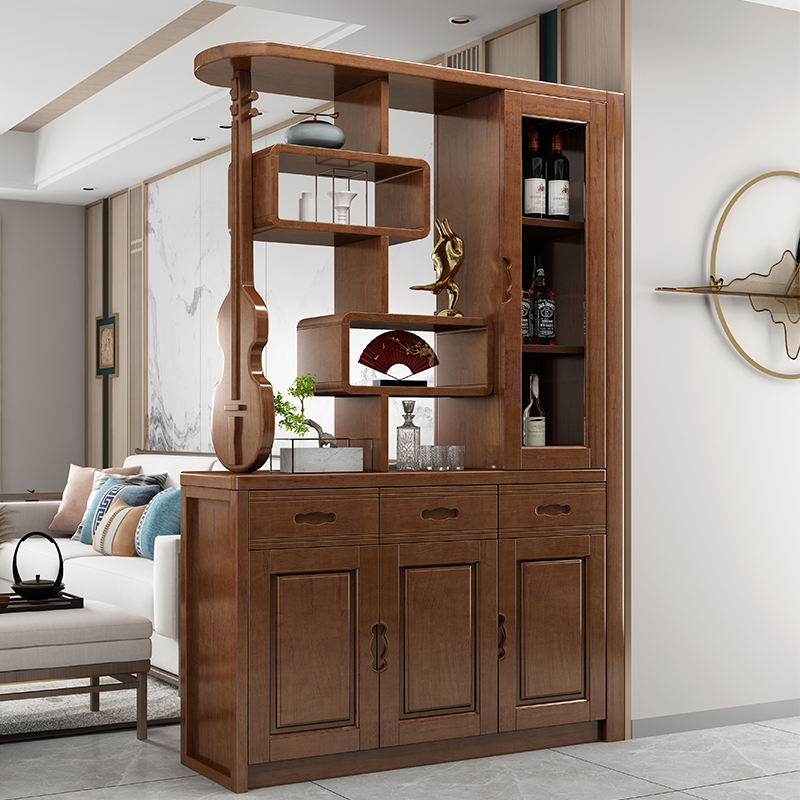 Chinese solid wood Entrance Screen Partition Cabinet Xuanguan Cabinet Living Room Two-sided Room Cabinet Modern Integrated Locker Shoes Cabinet-Taobao