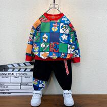 Altman clothes boy fashionable tide childrens clothes handsome baby autumn clothes spring and autumn boys Net red suit