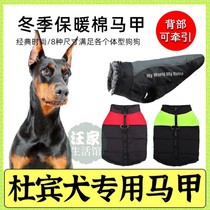 Doberman special dog cotton-padded clothes with traction buckle vest warm clothes winter cold-proof pet rush clothes
