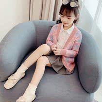 Girl sweater opener 2022 new autumn and winter odor girl baby girl winter dress children knit shirt top