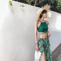 Split three sets of swimsuit small spa swimsuit woman covered with a new conservative display slim swim gather chest 2021 foam