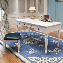 American desk solid wood 1 4 m 1 2 m Book room American Country desk full solid wood white writing desk bookcase
