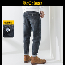 GoColman Summer jeans Mens 2022 new slim fit small straight slim fit small foot casual mens pants