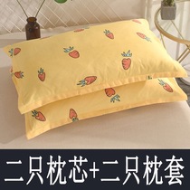 Pillow Student Dormitory Brief Lady Cute Home Double Pair of Cervical Spine Pillow Core With Pillowcase Pillow Male Fall