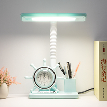 LED table lamp Eye-protection desk Students Childrens alarm clock Po Vision Bedroom Dormitory Plug-in Electric Cartoon Headboard Writing Lamp