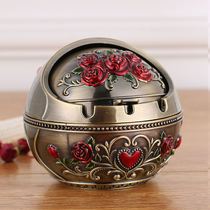 Creative ashtray Japanese-style light luxury ashtray household smoke extinguisher anti-fall living room coffee table windproof with cover Fashion high