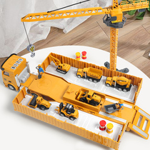 Childrens large container container truck engineering car toy suit excavator large push and digger crane boy