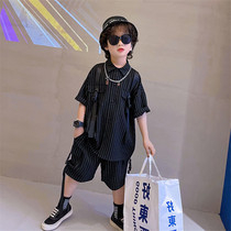 Trendy children's summer suit boys' new hip-hop summer short-sleeved boys' handsome and fashionable tide in 2022