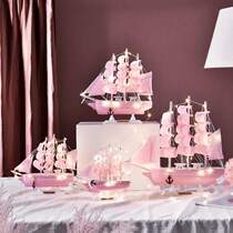 Sailing Model Pendulum with lamp Wooden Craft Boat One Sail Smooth Male Graduates Day Gift Womens Living Room Heft New