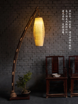 Natural Cliff Bergine Craft Lamp Standing Lamp Ground Imitation Ancient Lamp Root Engraving Art Classical Zen tea room swing piece table lamp