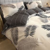 Add Mercury Cloud ins Nordic Wind pure cotton Four sets of all-cotton beds Bedding Brief Bed sheet Quilt Cover Single Bed now