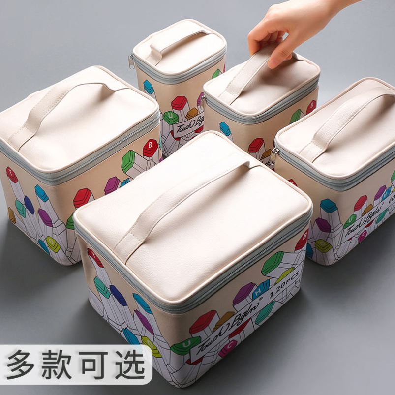 48 color propylene Mark pen cashier bag box containing box portable with base 40 48 80 80 leather-Taobao