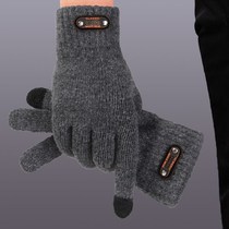 Winter touch screen mens Korean gloves single-layer Velvet double layer plus velvet thickened students winter outdoor riding warm