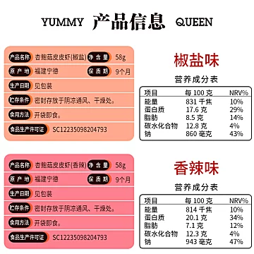 【拍3件】香辣味杏鲍菇皮皮虾58gX3袋[10元优惠券]-寻折猪