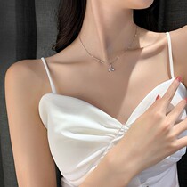 Human Fishtail Insert Drilling Necklace Female Tide Han Edition Brief Temperament Net Red Ins lock bone chain Student neck chain lukewarm wind