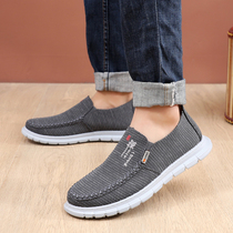 Old Beijing cloth shoes 2021 new trend comfortable breathable Mens shoes fashion leisure a pedal lazy trendy shoes