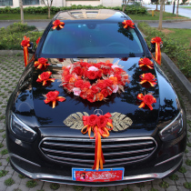Mori Hollow Hollow Main Wedding Car Decoration Car floral headdress Supplies Set Simulation Flats Wedding Team Pull Flower Full Set