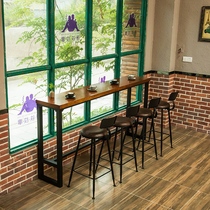Bar partition solid wood bar table bar counter Wall milk tea shop cafe simple home balcony table and chair