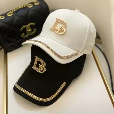 South Korea Spring and Autumn Hat Women's Fashion Baseball Cap Face Small Joker Cap Rhinestone Round Face Net Red Sunscreen Sunscreen