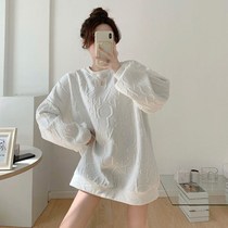 Sweatshirt lady spring autumn season thin section 2021 new loose Korean version of the small sub-design sensation jacket Chains