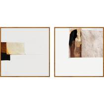 Unspoken Domain Nordic Decoration Painting Living-room Sofa Background Wall Triple Painting Earth Color Ensemble Abstract Restaurant Hang Painting