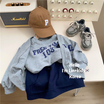 Girl Leisure Kit Girl Letter Sweater Sleeverless vest Three Pieces of Girls Leisure Sleeping