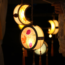 Ancient Wind Hand Flower Light Diy Handmade Material Bag Mid Autumn Paper Lantern Creative Hanfu Palace Lamp PVC Wooden