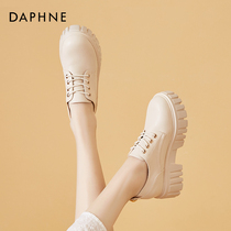 Daphne thick sole shoes woman 2022 new summer brief round head beige deep mouth muffin shoes heightening Lefoe shoes women