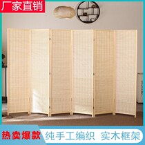 Partition board wall self-installed partition board school kindergarten waterproof and moisture-proof small screen partition short Chinese-style solid wood bamboo screen