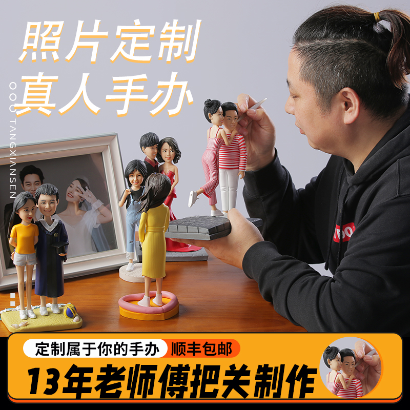 Knead live-action Custom Handmade Clay Plastic soft Tao Man Puppet Photo Diy Artisanal Wedding Birthday Gift-Taobao