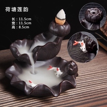 Flow Incense Stove Back-Back Incense Small Aroma Stove Mini Home Creative Incense Stove Domestic Sandalwood Stove Swing Piece New Ceramic Incense Stove