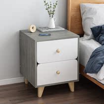 Bed Head Cabinet Home Modern Bedrooms Simple 35CM bedside small cabinets Nordic lockers solid wood legs Three-dou chefs