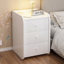 Minimalist modern bed Nightstand Bedroom Light Luxurious Simple white Ins Wind bed Edge small cabinets Cabinets Short by Wall