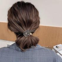 Short Hair Rope Temperament Crystal Head Rope 2022 Mesh Red Explosive Head Rope Lady Brief Hair Band Hair Rope